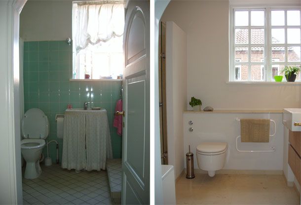 Badeværelse frø og efter